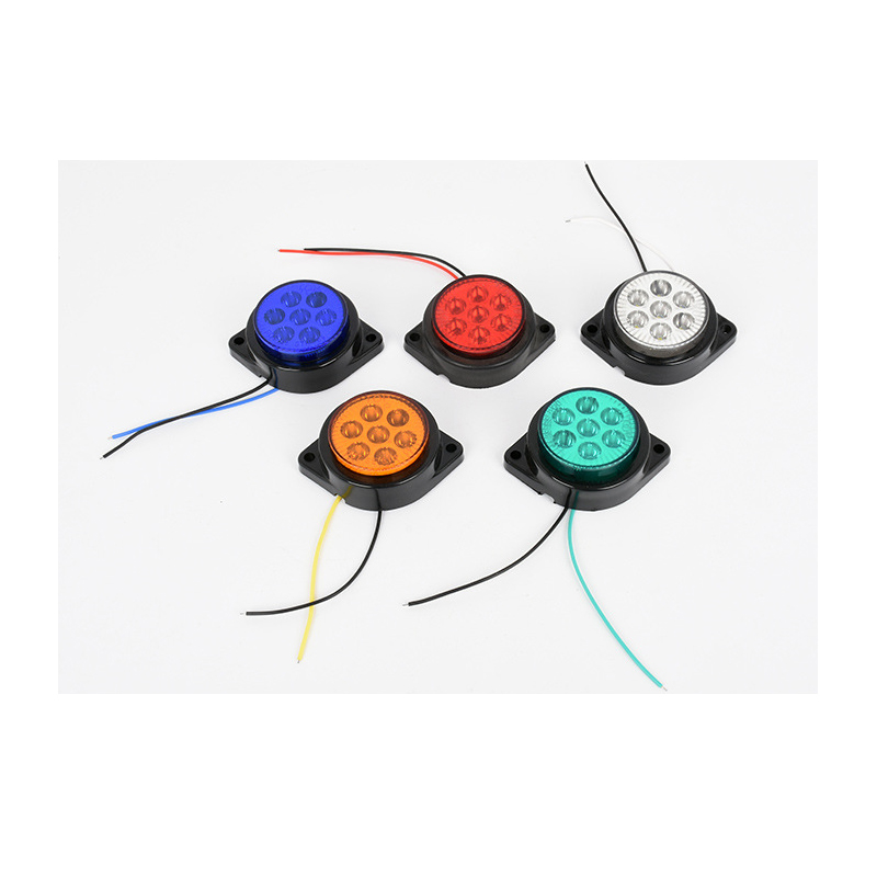 24V LED circular side light for general use on trucks, constantly lit exterior top side light, taillight, side light and width indicator light full figure