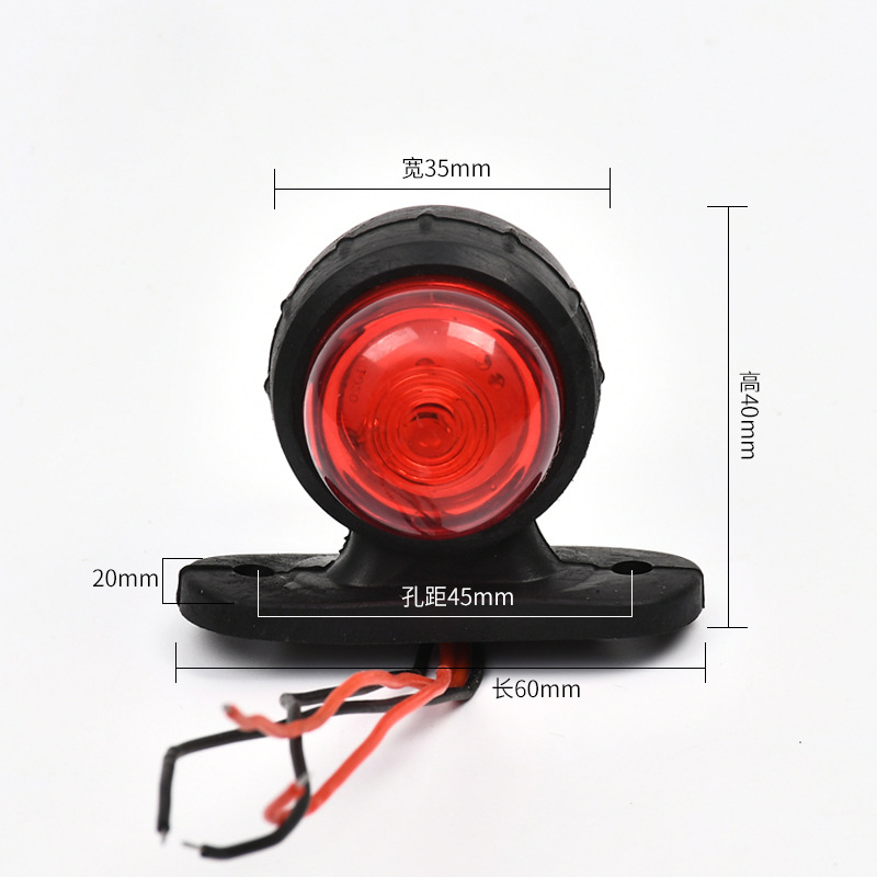 12V, 24VLED small double-sided signal light, universal side light for trucks, red, yellow, red and white side light for trucks Application Scenario