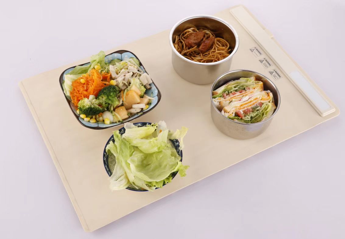 Household constant-temperature heating board, folding silicone heating board, milk heating, food and meal heating pad, warm dish magic tool, lunch box heating and heat preservation, small household appliances, household appliances, heat preservation lunch box, heat preservation electric lunch box, Japan cross-border full figure
