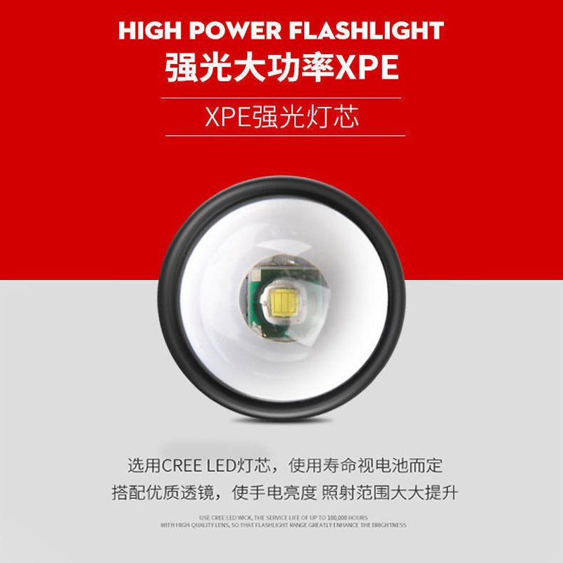 511 Telescopic focusing Flashlight, USB charging aluminum alloy flashlight, Mini Flashlight, Portable white light Mini flashlight pic 9