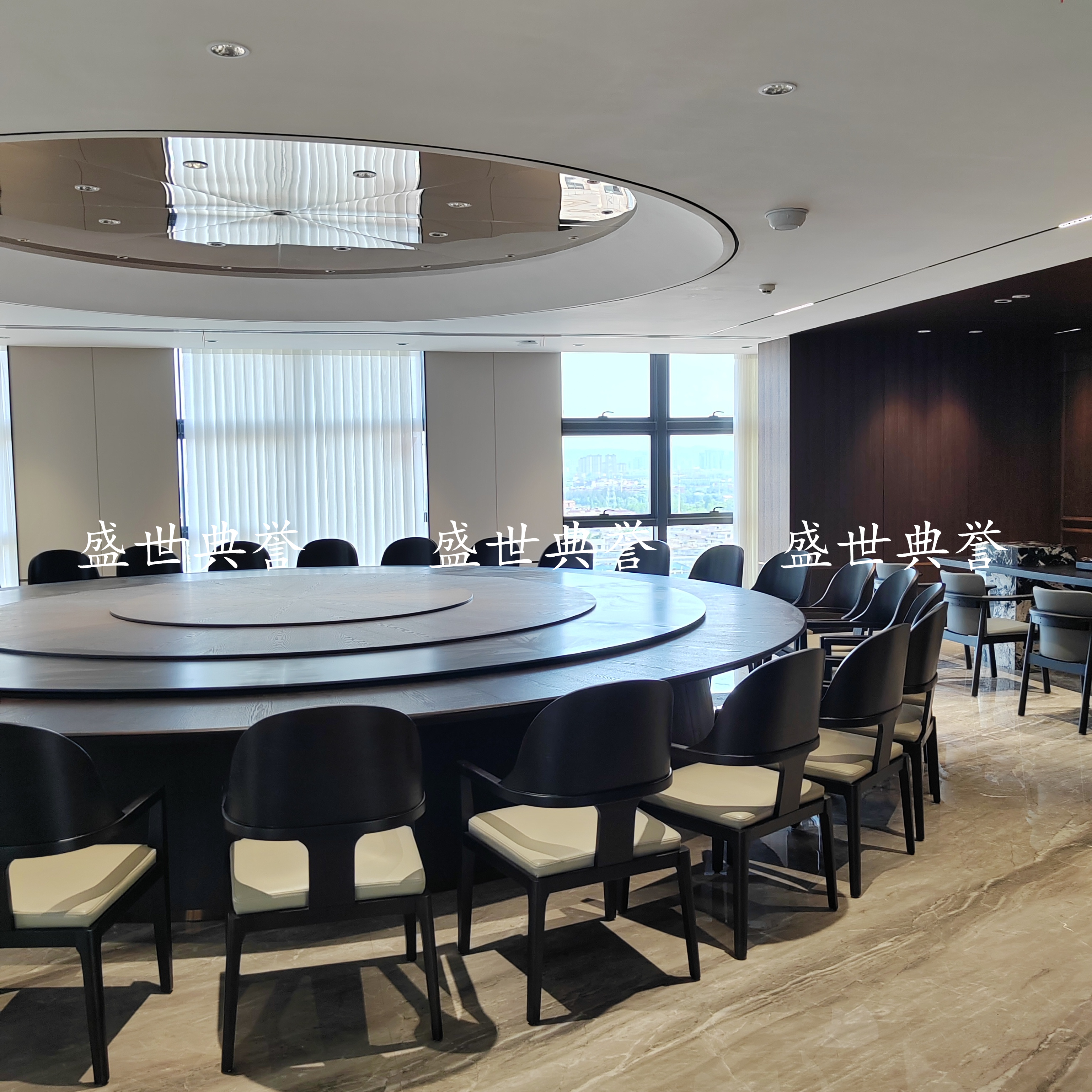 泉州国际酒店实木家具会所现代轻奢椅子饭店包厢商务宴请实木餐椅