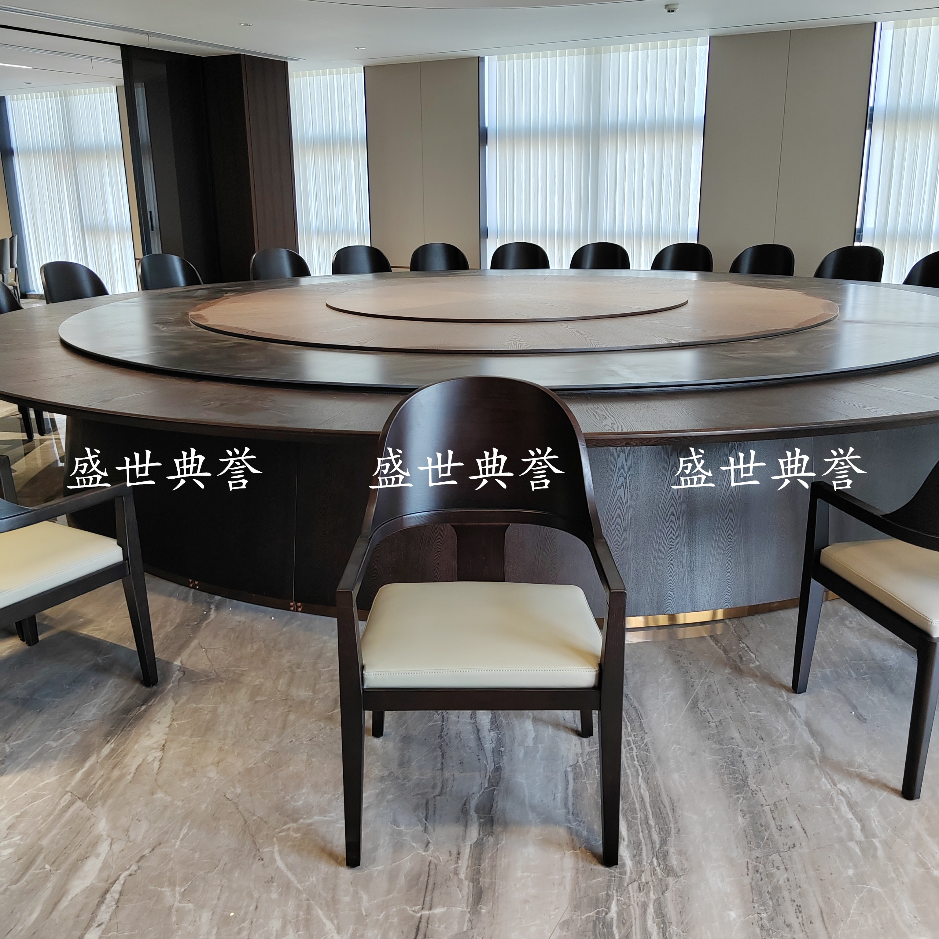 Xiamen International Hotel Solid wood dining tables and Chairs, internal club business reception solid wood chairs, designer light luxury chairs Application Scenario
