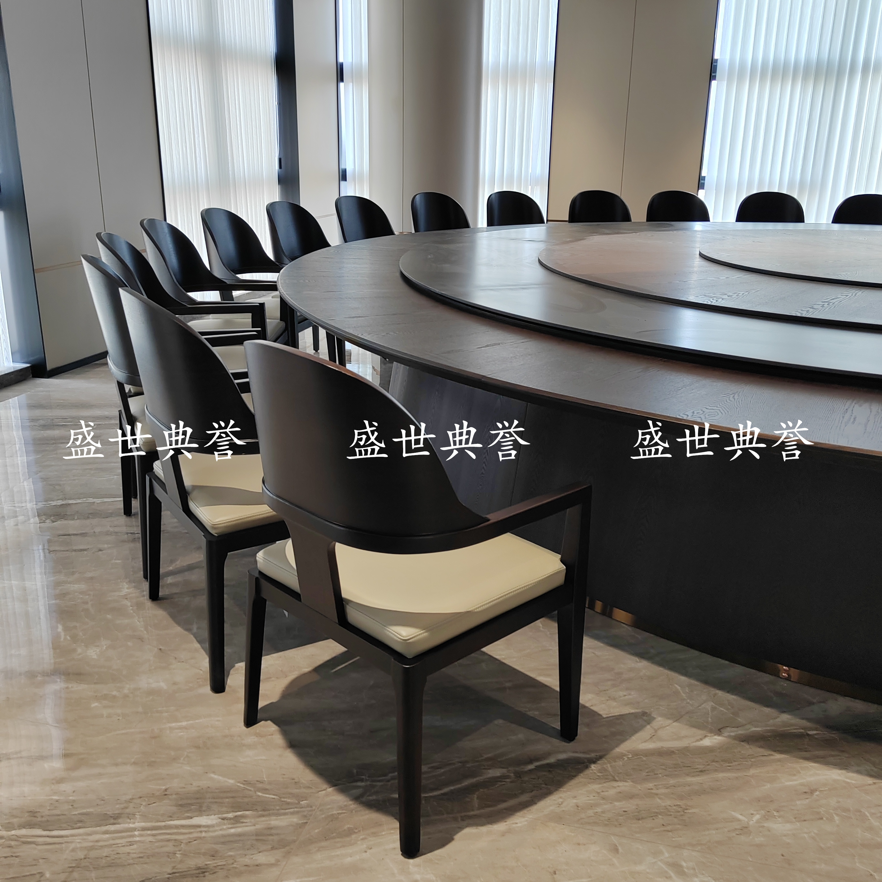 福州高端会所现代实木家具酒店豪华包厢实木椅饭店商务接待轻奢椅