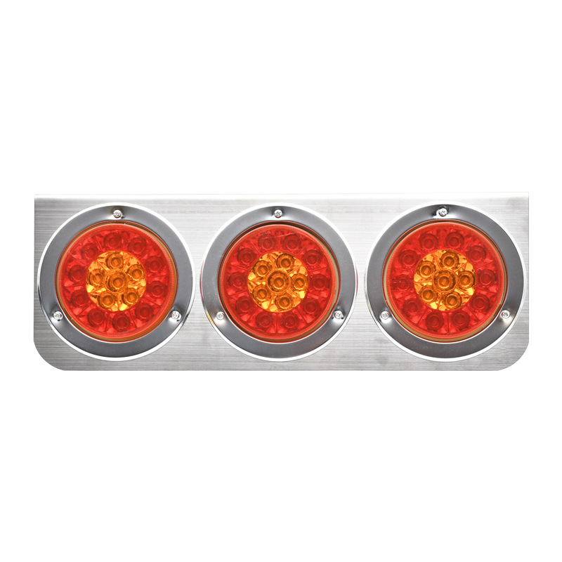 Cimc 16LED electroplated shell 12V24VLED dual-color three-light CIMC taillight, universal taillight for trucks, truck taillight Application Scenario