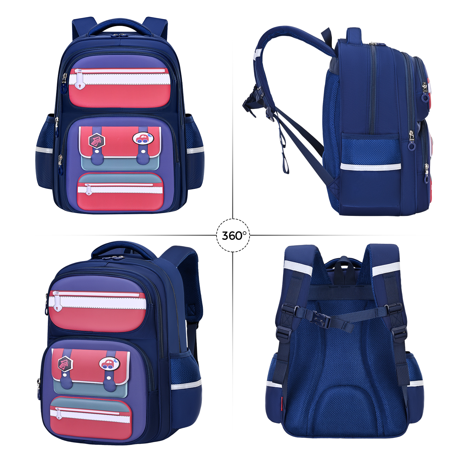 Large-tailed Cat British Primary School student backrest bag, suitable for both boys and girls, large-capacity separated design backpack, waterproof, anti-snug, wear-resistant and dirt-resistant backpack, outdoor travel backpack details Picture