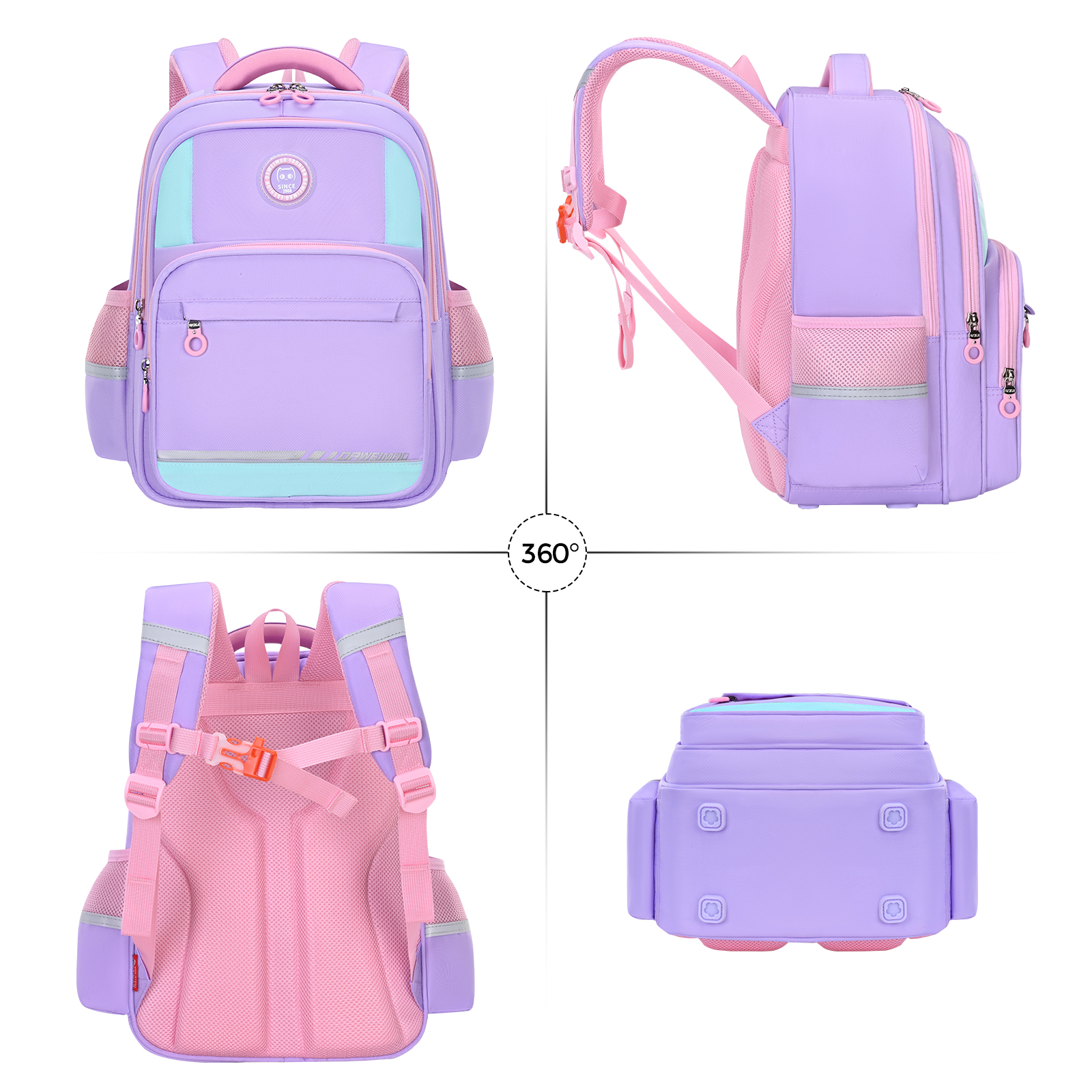 Big-tailed Cat primary School students' backpack for reducing burden and protecting the spine, trendy and fashionable backpacks for boys and girls, children's lightweight, waterproof, tear-resistant, wear-resistant and dirt-resistant large-capacity lightweight backpacks details Picture