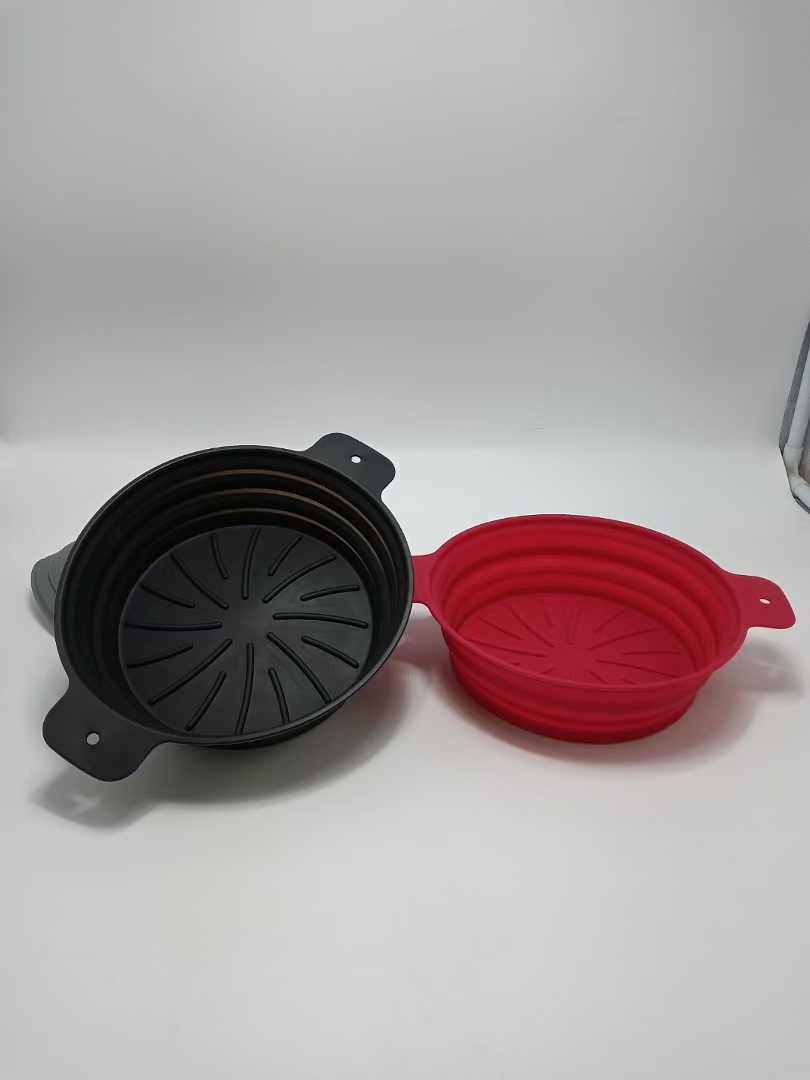 Amazon's new multi-functional silicone air fryer pad, silicone baking tray, reusable oven baking tray, wooden base, tray, wooden base, tray details Picture
