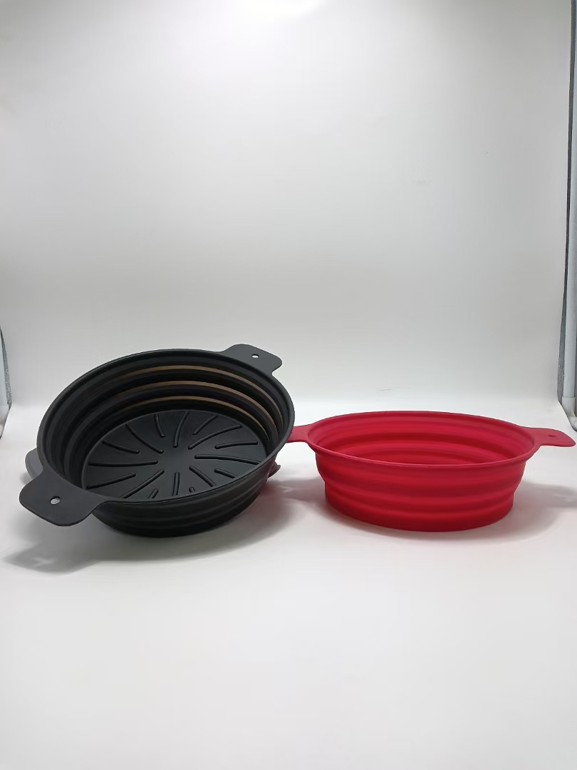 Amazon's new multi-functional silicone air fryer pad, silicone baking tray, reusable oven baking tray, wooden base, tray, wooden base, tray Application Scenario