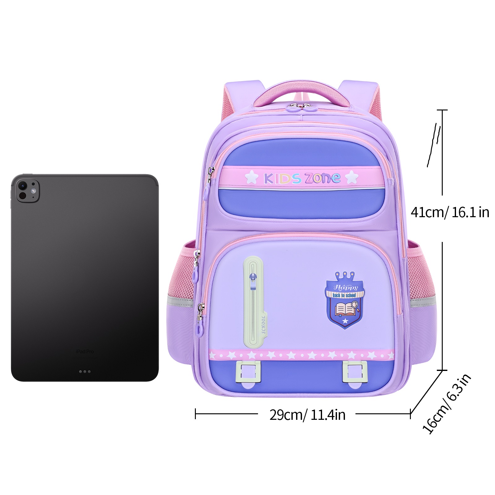 Large-tailed cat fashionable color-blocking trendy backpack, large-capacity lightweight waterproof schoolbag for classroom spine protection, wear-resistant, dirt-resistant, tear-resistant and adjustable shoulder strap, dual-purpose backpack for outdoor travel Specification image
