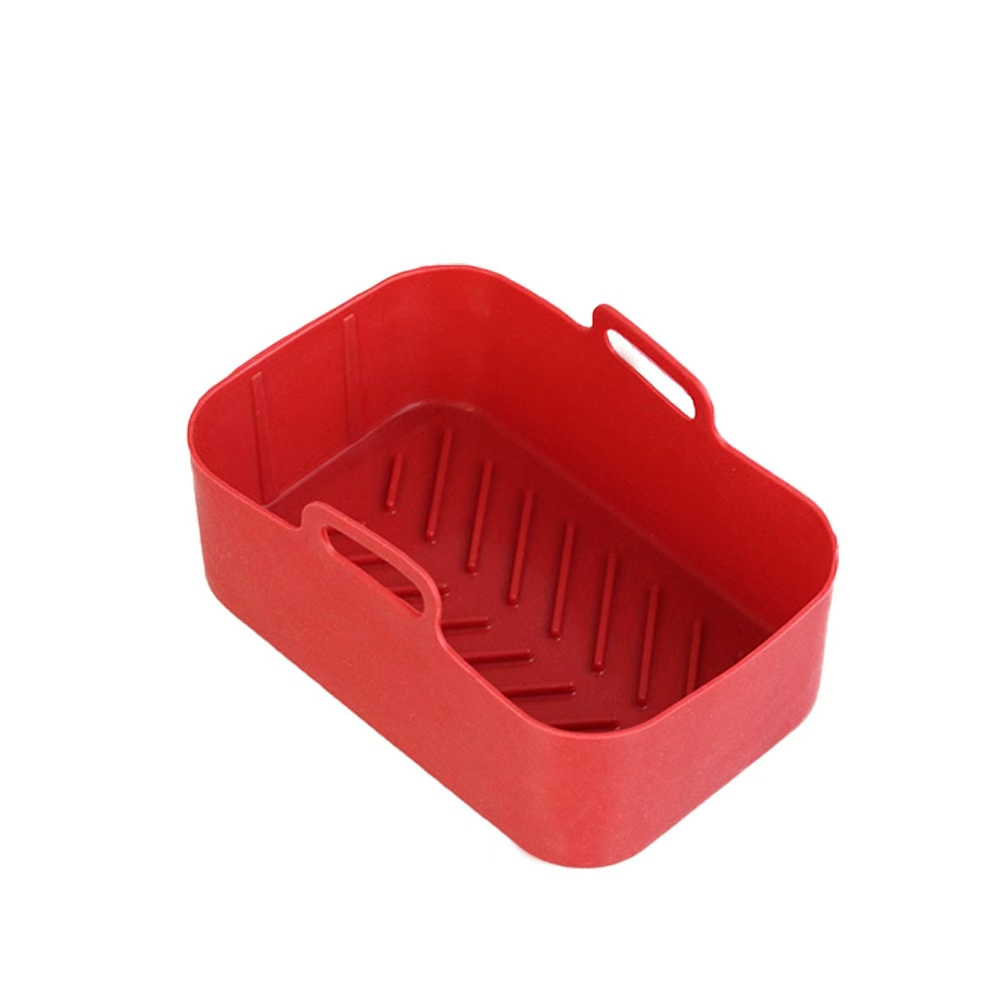 Cross-border air fryer silicone baking tray, silicone pad, odorless rectangular, square, round silicone baking tray pad, wooden product base, tray undefined