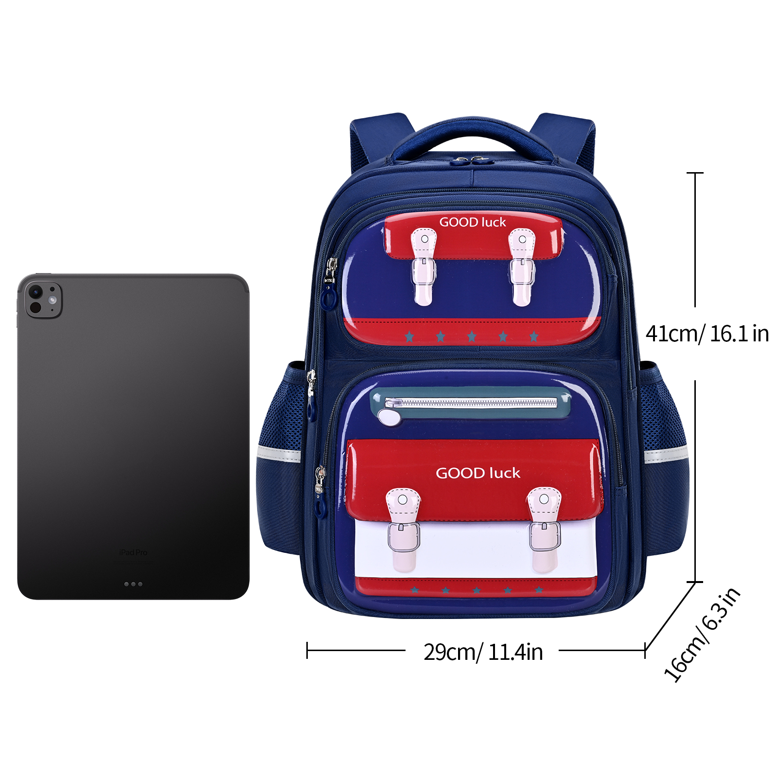 Big-tailed cat boys' and girls' fashionable and trendy schoolbags for primary school students, unisex large-capacity water-repellent, tear-resistant, dirt-resistant, spine-protecting and pressure-reducing backpacks, multi-functional storage schoolbags for primary school students Specification image