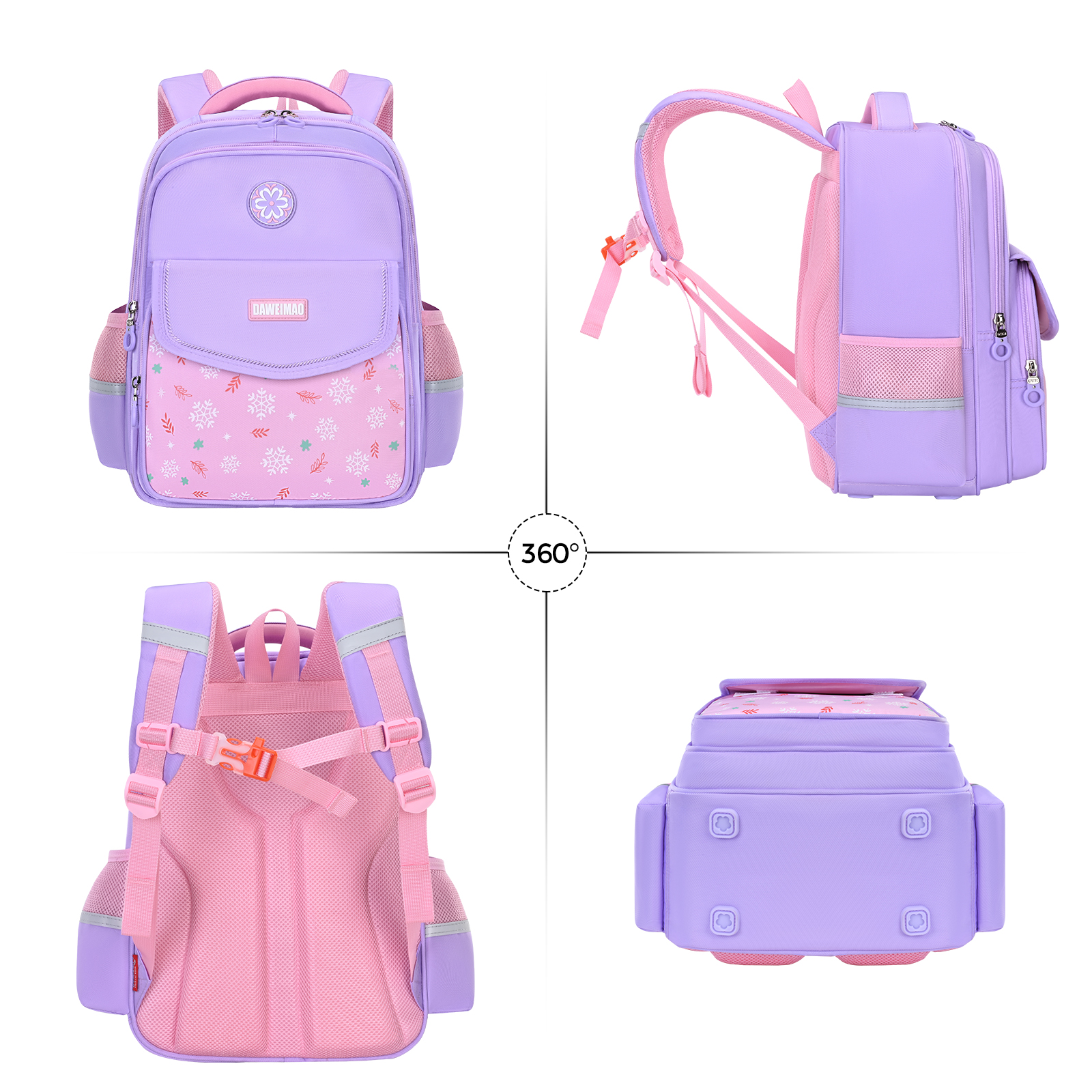 The large-tailed cat color-blocking minimalist backpack for primary school students to reduce burden and protect the spine. It features a large-capacity separated design for both boys and girls, a multi-functional storage schoolbag for primary school students, and a practical backpack for boys and girls in grades 1 to 6 details Picture
