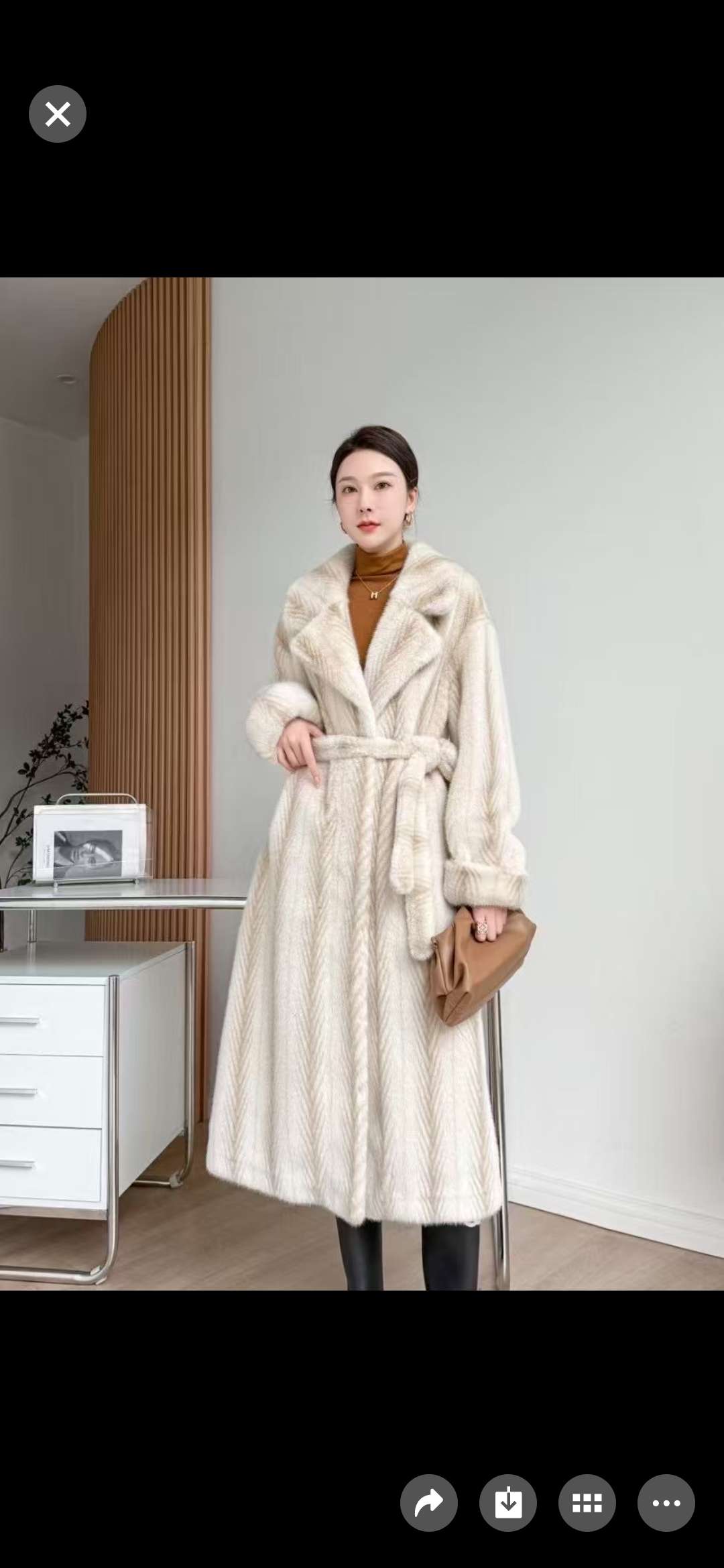 大码女装新款冬季时尚女士皮草外套 优雅高贵大码皮草女装保暖加厚款