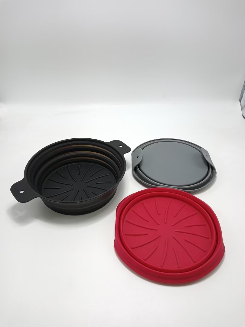 Amazon's new multi-functional silicone air fryer pad, silicone baking tray, reusable oven baking tray, wooden base, tray, wooden base, tray Specification drawing