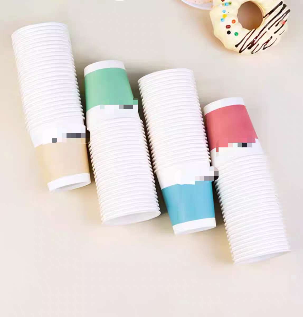 100 pieces of 9070 disposable paper cups, thickened household premium paper cups, office tea cups, and four-color paper cups for hot and cold drinks Specification image