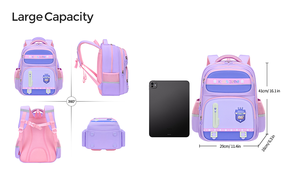 Large-tailed cat fashionable color-blocking trendy backpack, large-capacity lightweight waterproof schoolbag for classroom spine protection, wear-resistant, dirt-resistant, tear-resistant and adjustable shoulder strap, dual-purpose backpack for outdoor travel pic 2