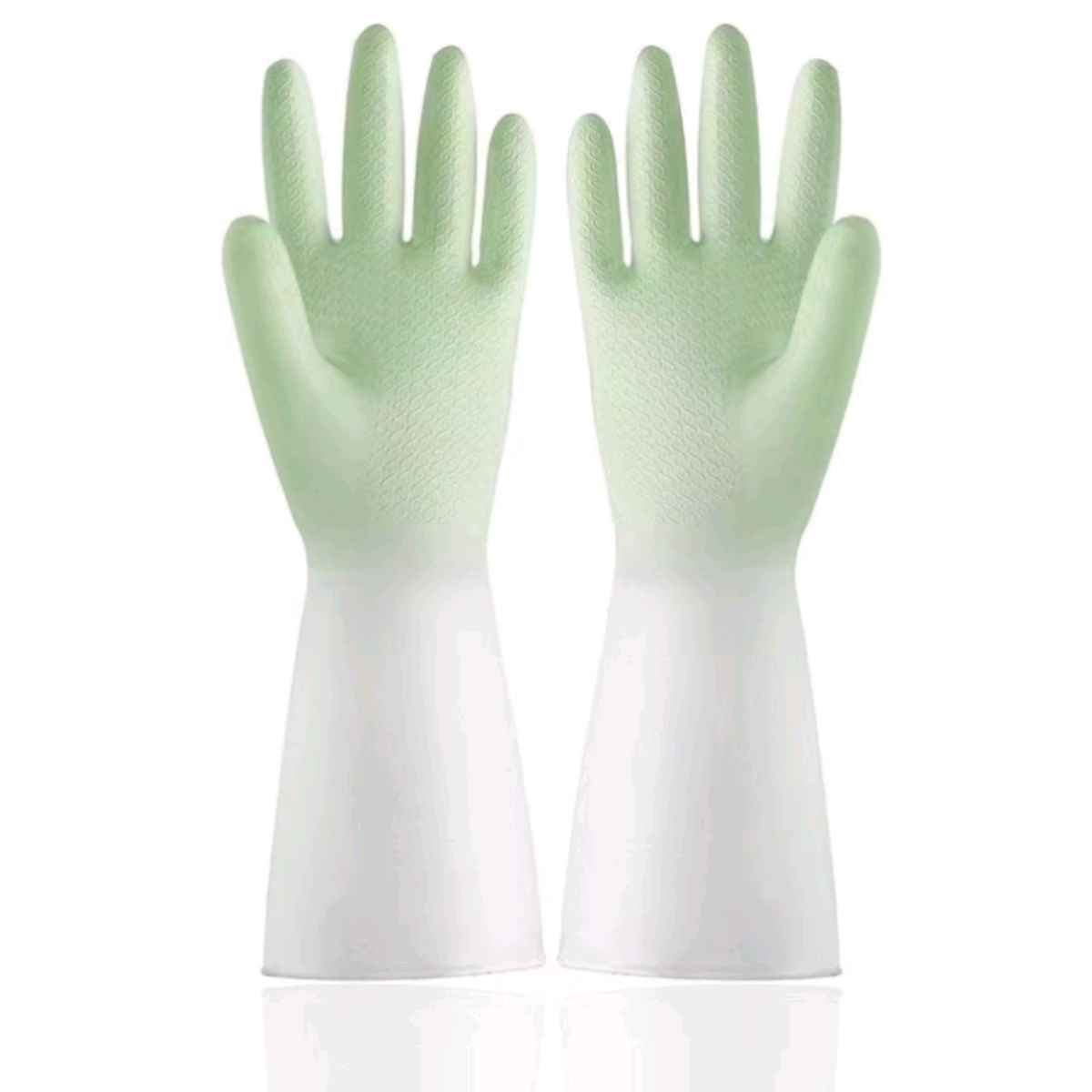 Two-color household gloves, small dishwashing gloves, durable, comfortable and waterproof rubber gloves for home and kitchen use, dishwashing, household cleaning and laundry Item Picture