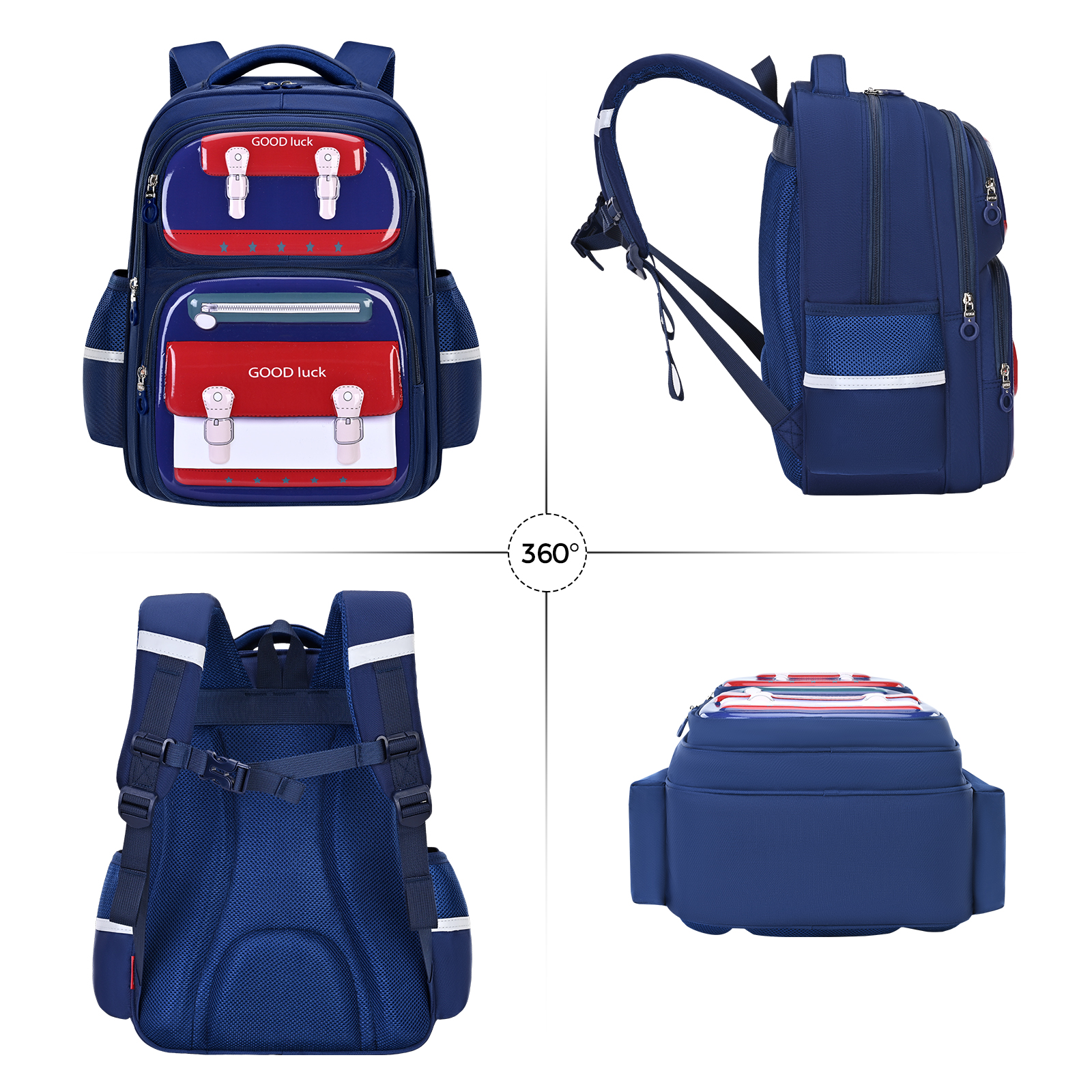 Big-tailed cat boys' and girls' fashionable and trendy schoolbags for primary school students, unisex large-capacity water-repellent, tear-resistant, dirt-resistant, spine-protecting and pressure-reducing backpacks, multi-functional storage schoolbags for primary school students details Picture