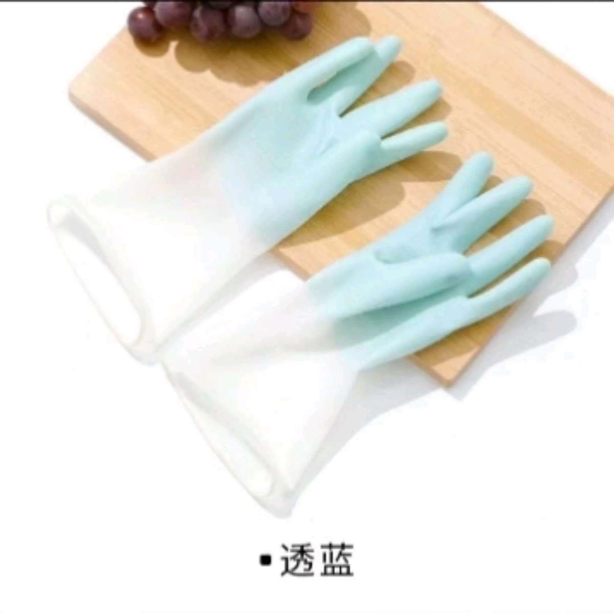 Two-color household gloves, medium-sized dishwashing gloves, durable, comfortable and waterproof rubber gloves for home and kitchen use, dishwashing, household cleaning and laundry details Picture