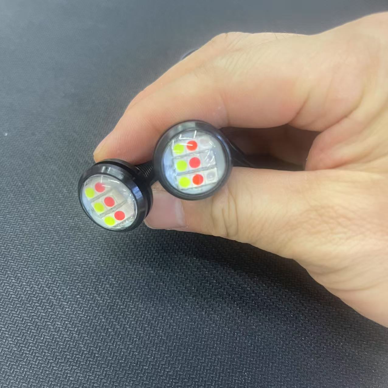 Seven-color eagle eye lights, motorcycle LED lights, license plate lights, flashing RGB lights, decorative lights, 12V taillights details Picture