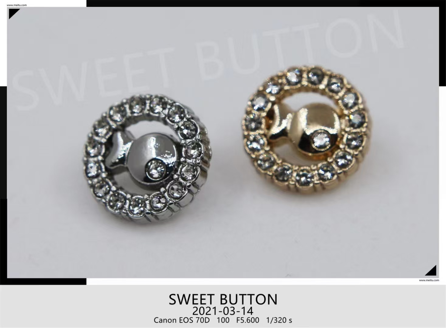 加钻金属小香风大衣衣服风衣外套合金服装扣子纽扣高级感