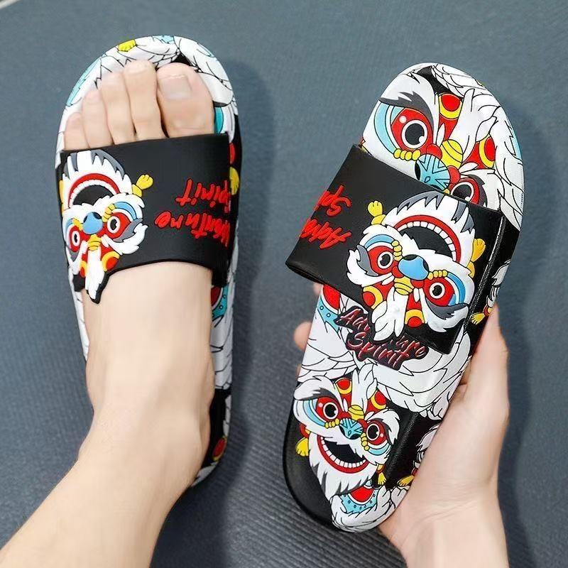 国潮中国风夏季平底海边沙滩一字凉拖鞋女款外穿好看高级配裙子鞋拖