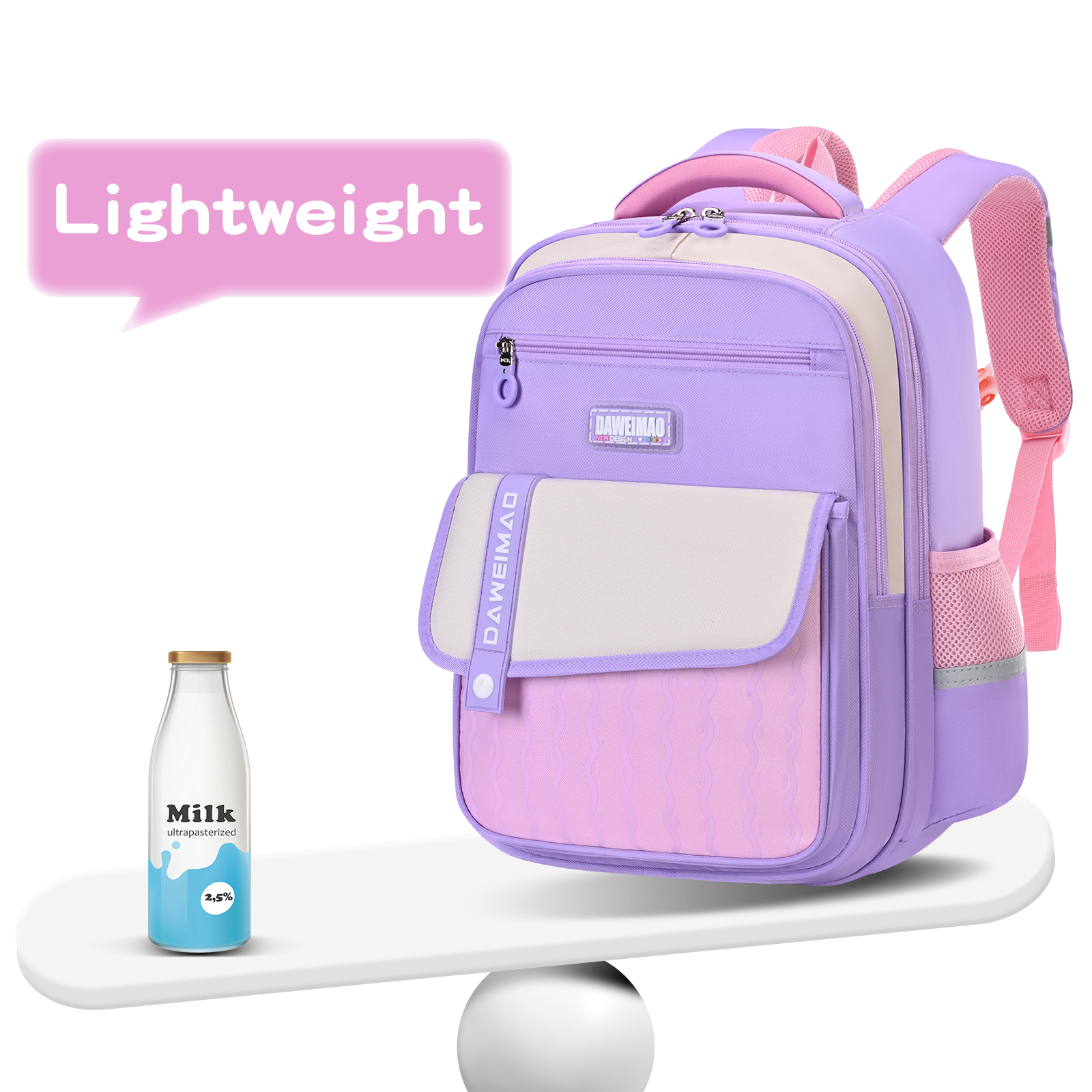 Big-tailed cat boys and girls sporty primary school students' fashionable and trendy casual backpacks, primary school students' backpacks for reducing burden and protecting the spine, large-capacity, lightweight, waterproof, wear-resistant, dirt-resistant and multi-functional storage schoolbags details Picture