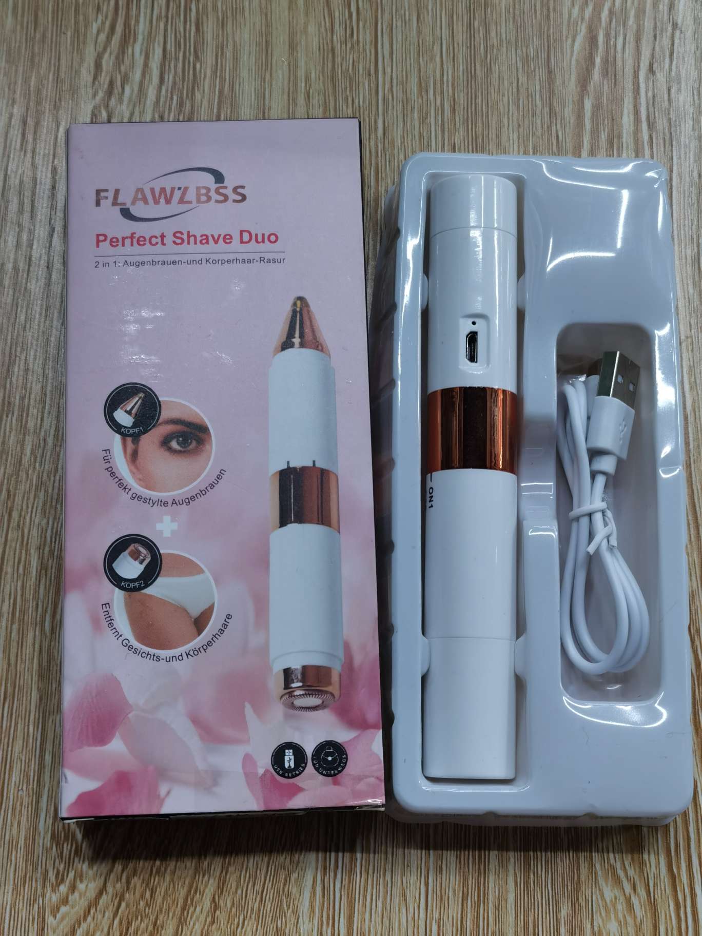 USB二合一电动修眉器剃毛器女士修眉刀充电两用修眉脱毛器脱毛仪 珍珠棉卷发棒收纳箱收纳盒拔眉毛详情图3