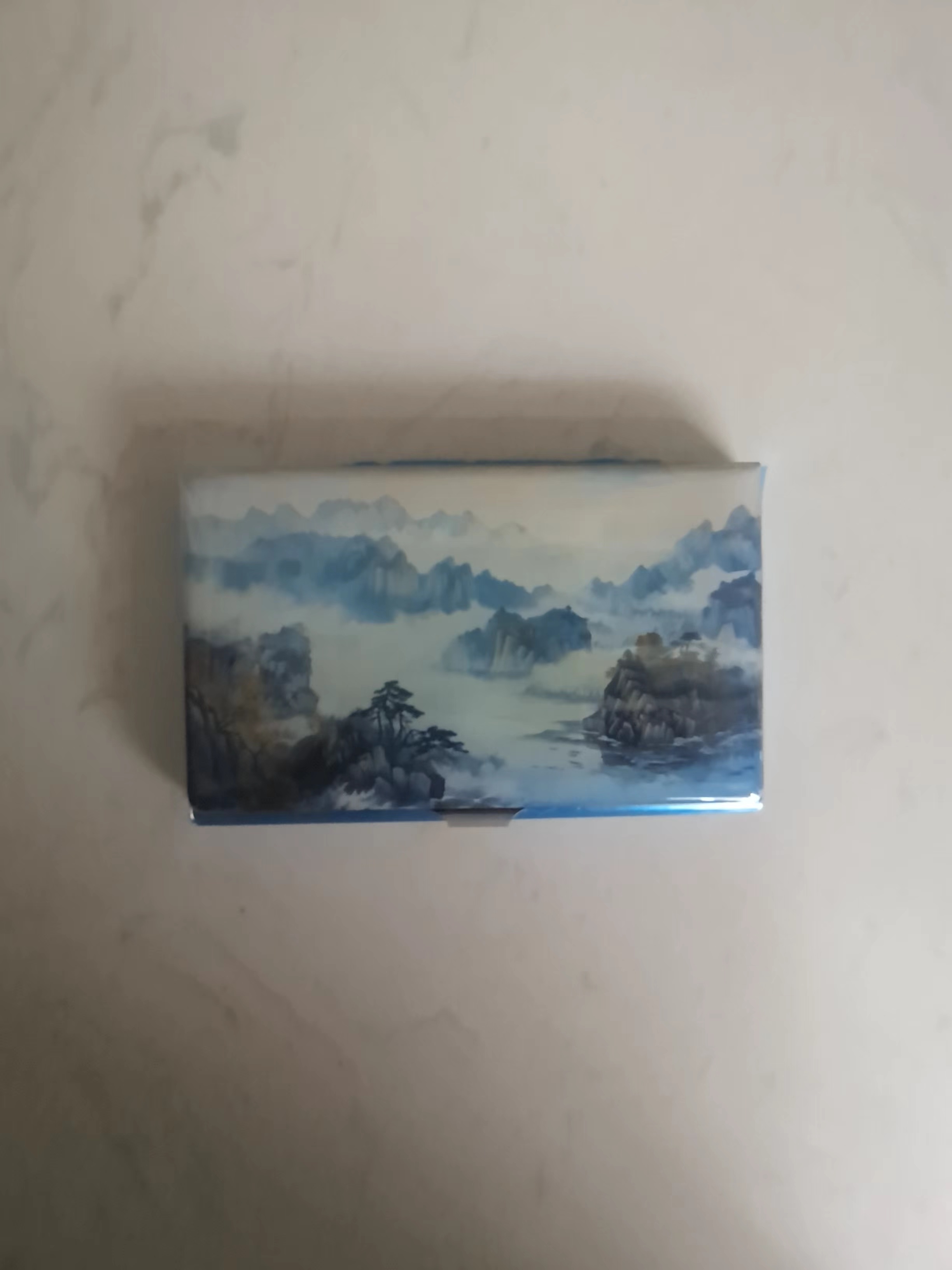 国潮名片盒山水画