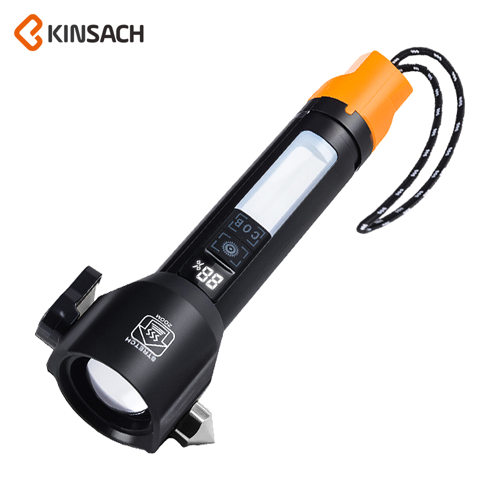 KINSACH星之源TYPE-C充电自带数据线铝合金充电手电