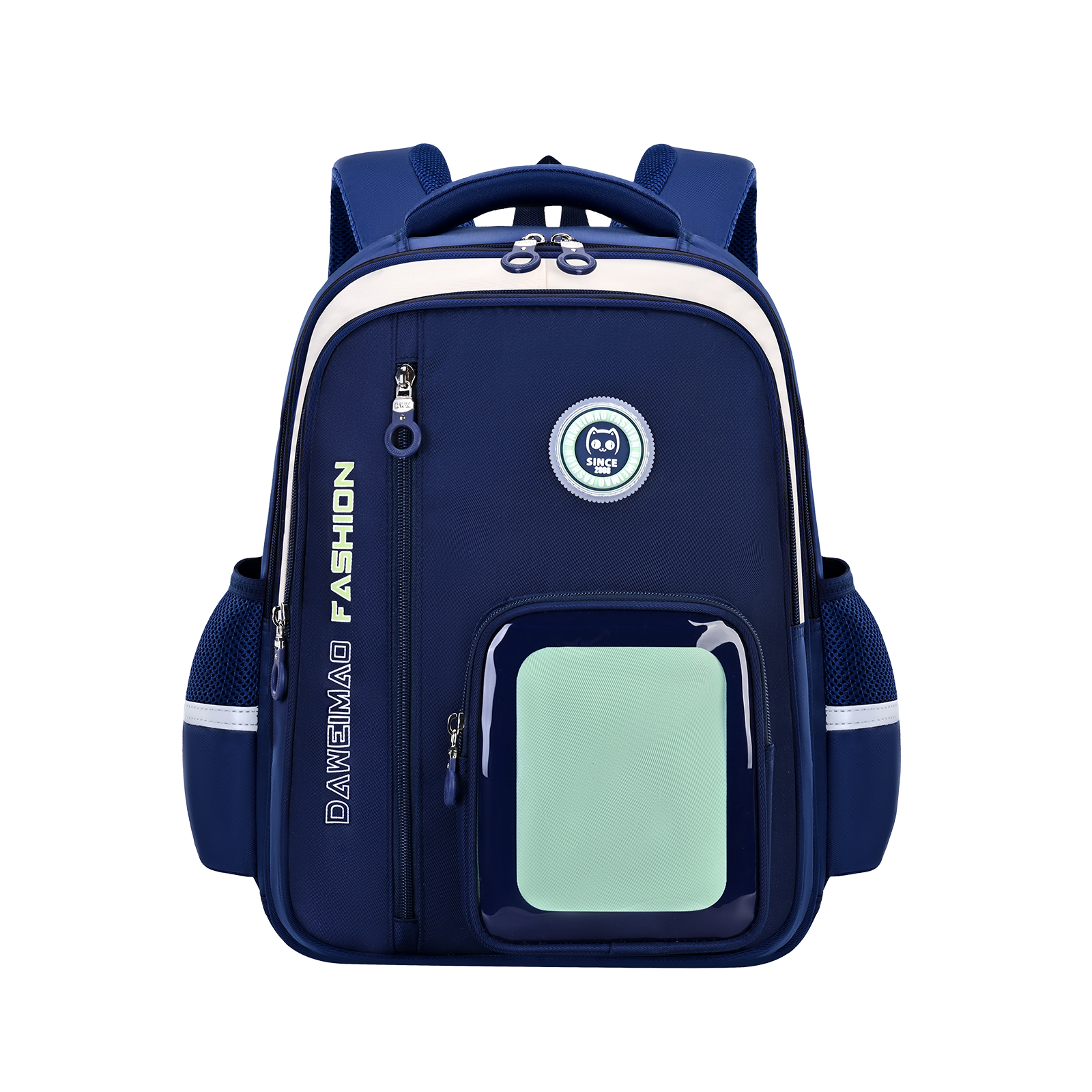 Big-tailed Cat primary school students' fashionable and simple multi-functional stress-relieving and back-protecting backpack with contrasting colors, children's lightweight, waterproof, large-capacity, wear-resistant and dirt-resistant backpack with separate storage design, and sporty primary school students' schoolbag for boys and girls pic 6