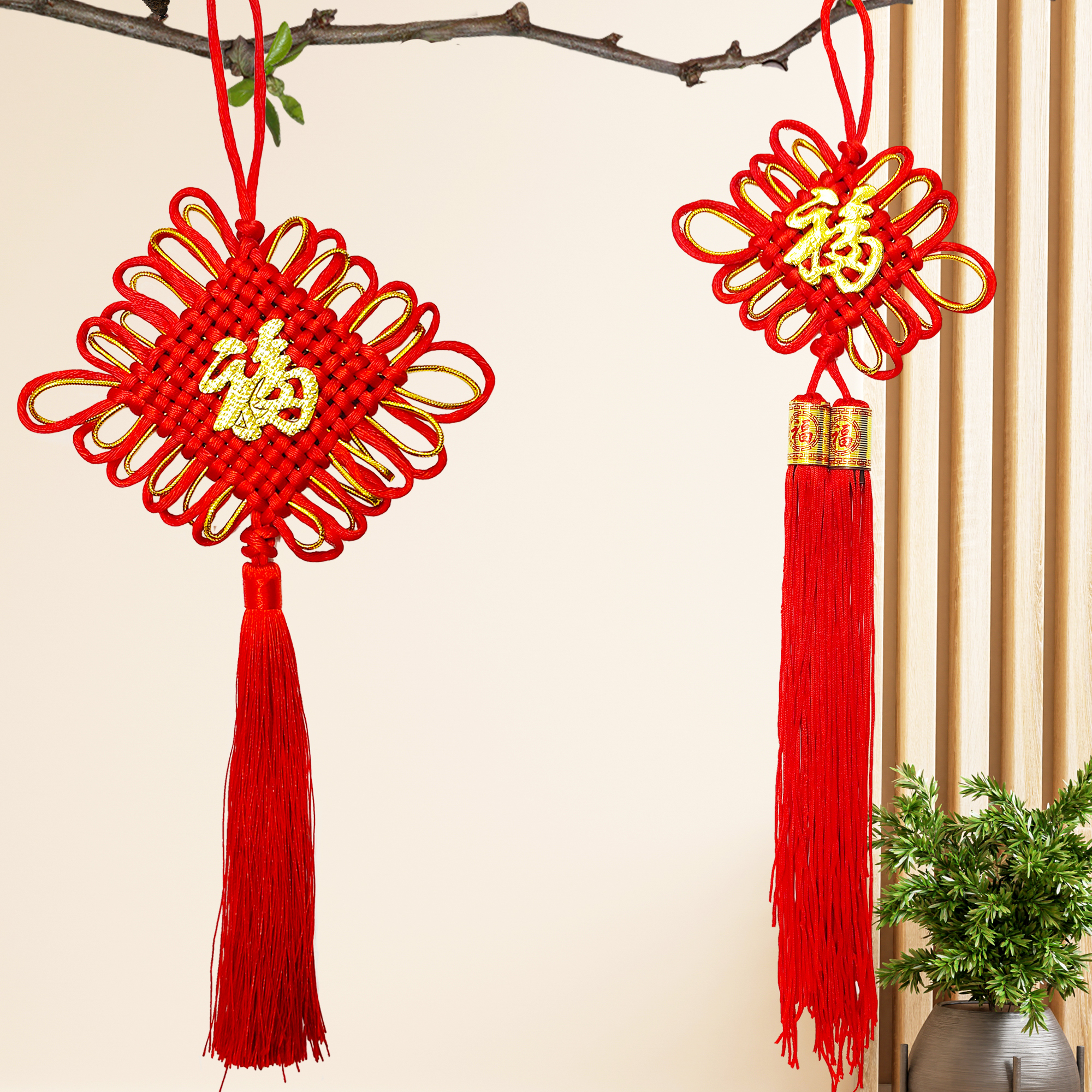 中国结金丝金线手工编织喜庆装饰金丝编织手工民间民俗装饰汉服道具拍摄置景3#中国结饰品入户门挂件喜庆中国结流苏穗子图