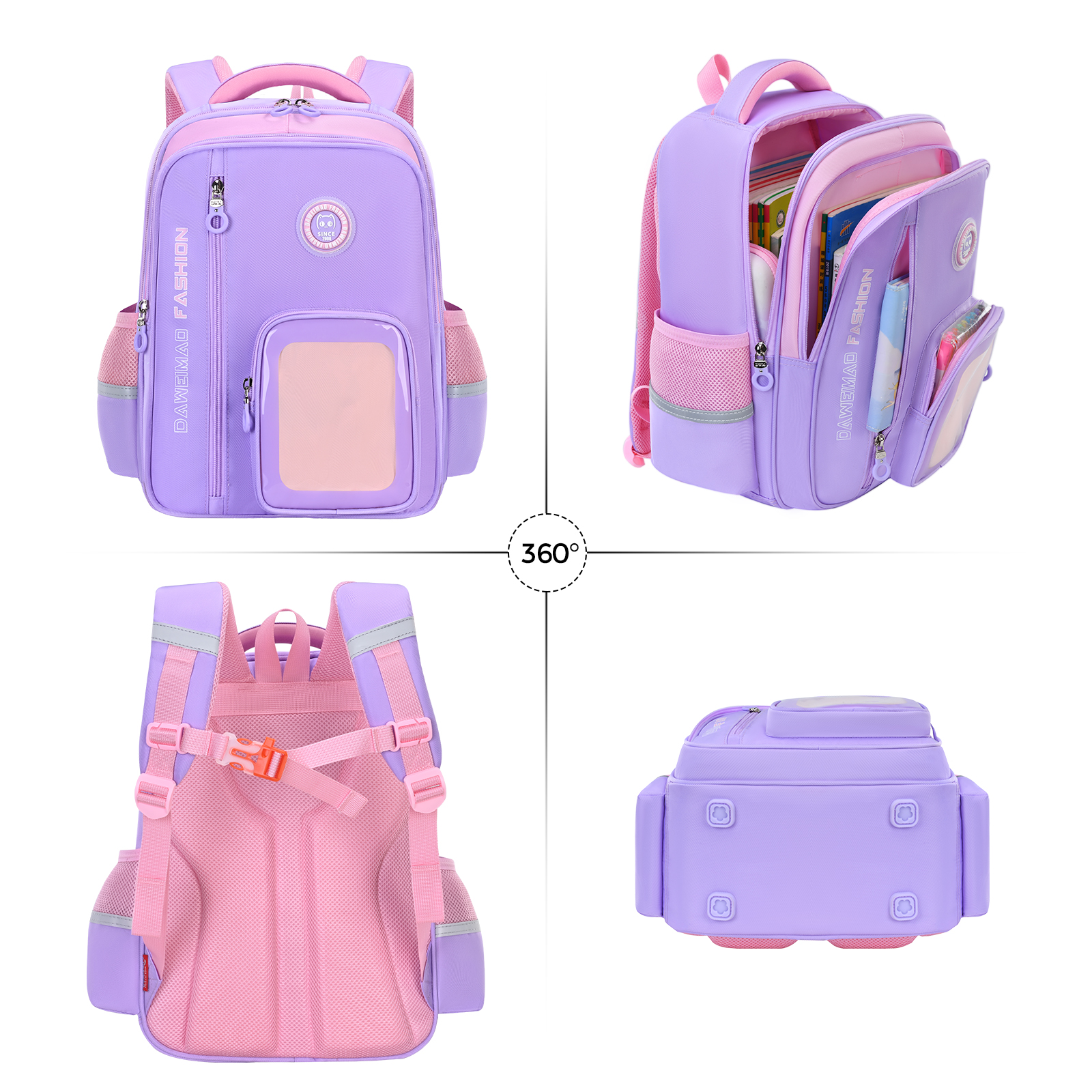 Big-tailed Cat primary school students' fashionable and simple multi-functional stress-relieving and back-protecting backpack with contrasting colors, children's lightweight, waterproof, large-capacity, wear-resistant and dirt-resistant backpack with separate storage design, and sporty primary school students' schoolbag for boys and girls Application Scenario