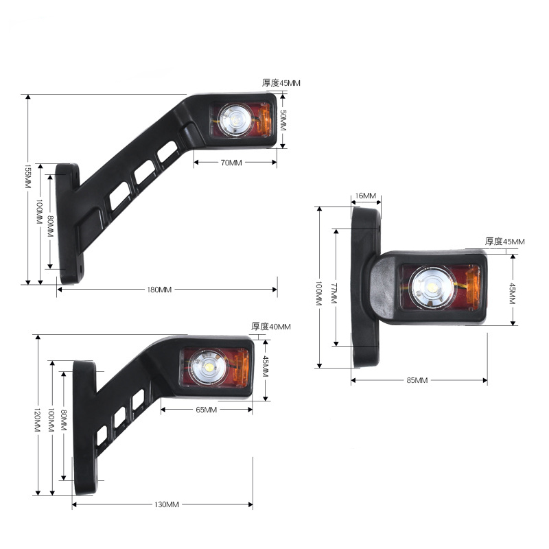 Factory direct sales of three-color side lights, corner lights, waist lights, signal lights, side sign lights, indicator lights, signal lights and trailer lights for cars, trucks and vans Item Picture