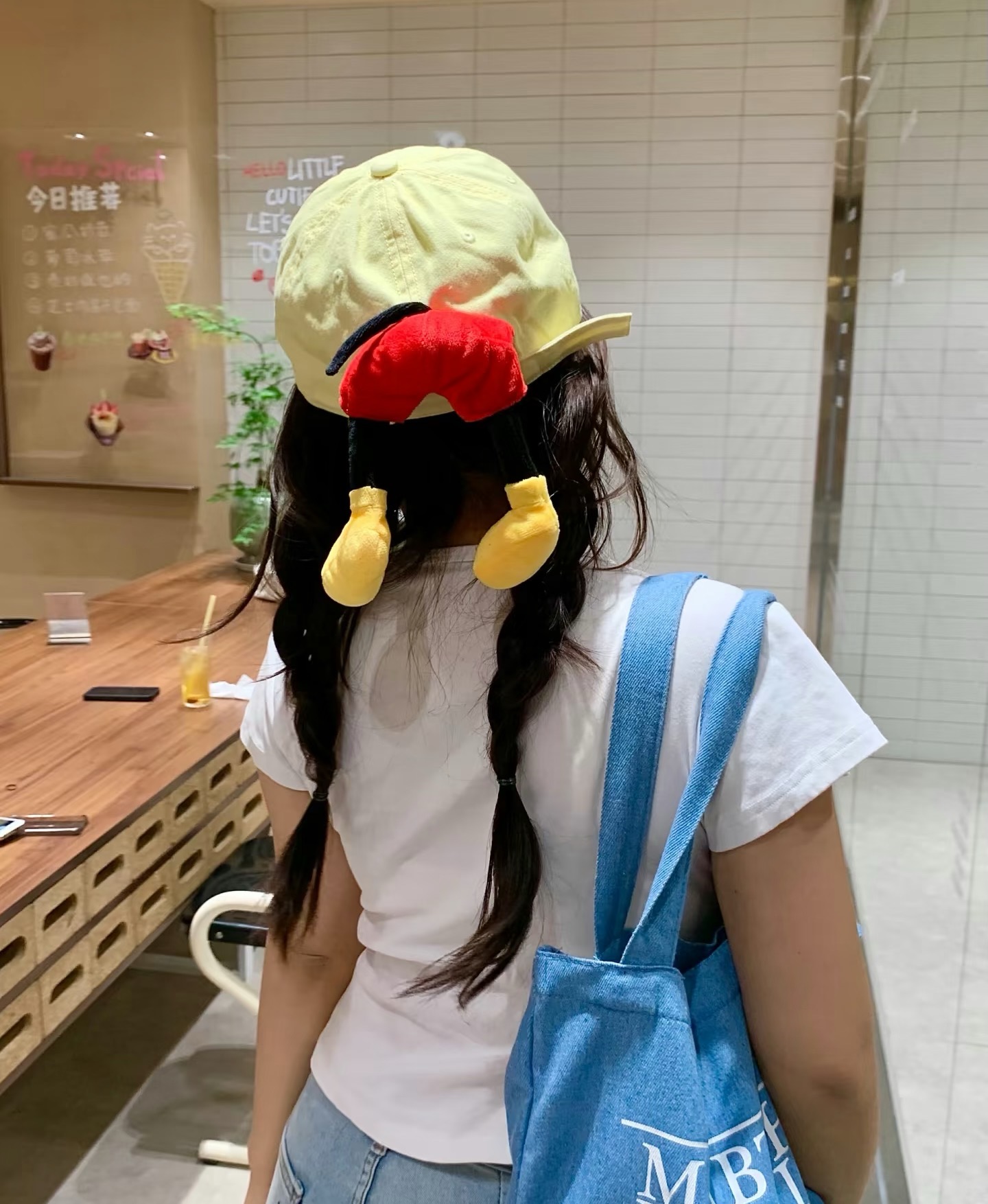 潮流防晒帽子2025夏季女新款防紫外线空顶遮阳帽户外可折叠大檐太阳帽卡通玩偶小JIOJIAO尾巴手掌棒球帽