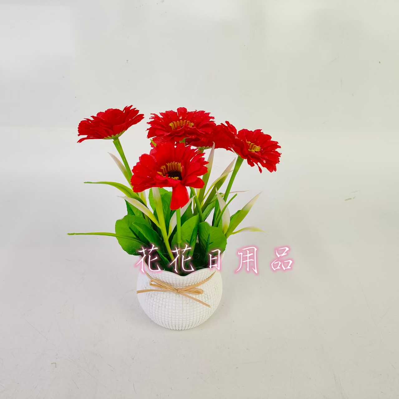 Artificial flower, fake flower bonsai, plastic pot chrysanthemum decorative ornaments details Picture