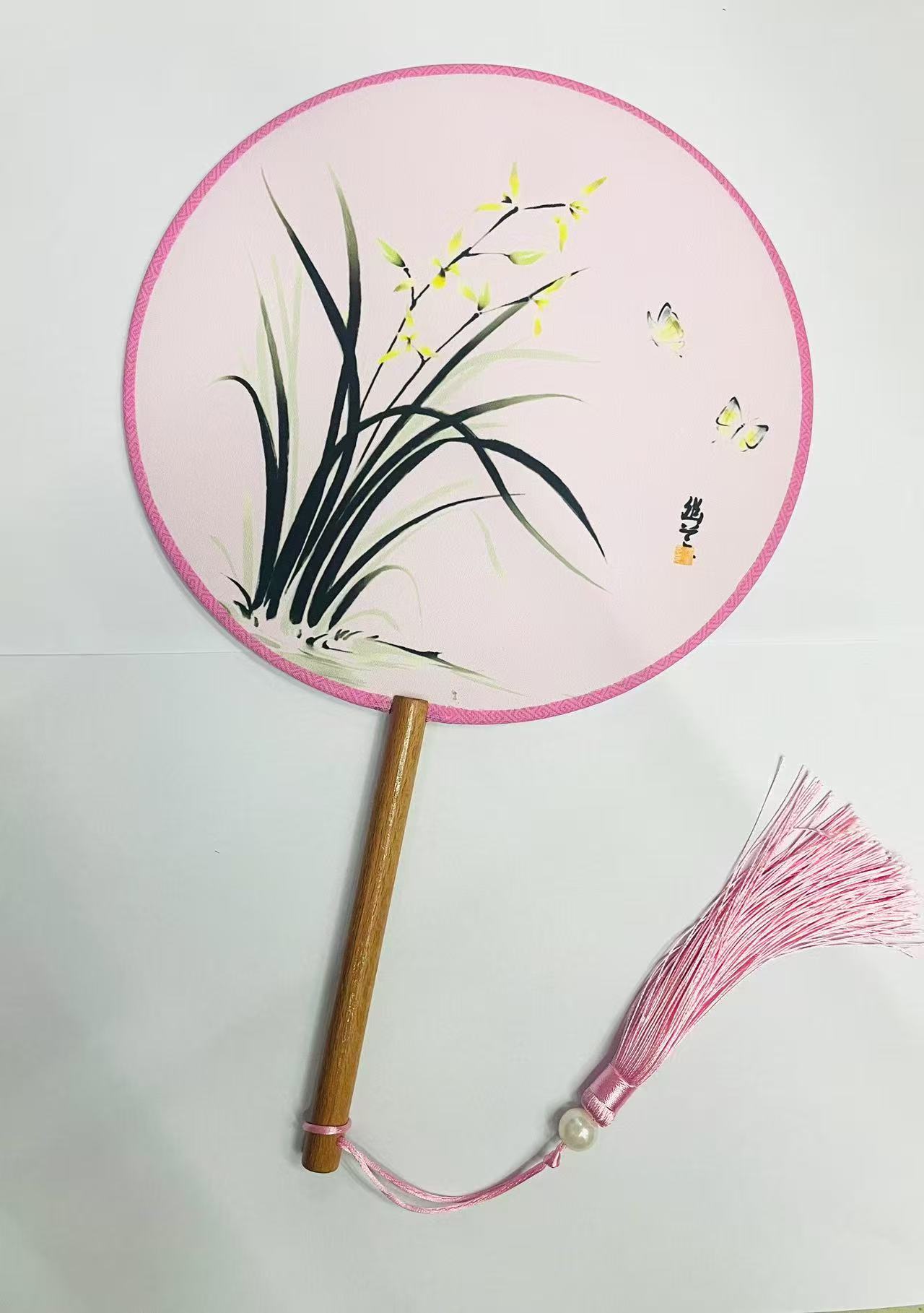 国潮扇子兰花