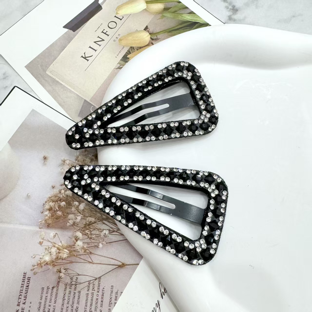 One-piece hairpin, broken hair clip, bangs clip, simple back clip, headpiece, edge clip, Internet celebrity girl Item Picture