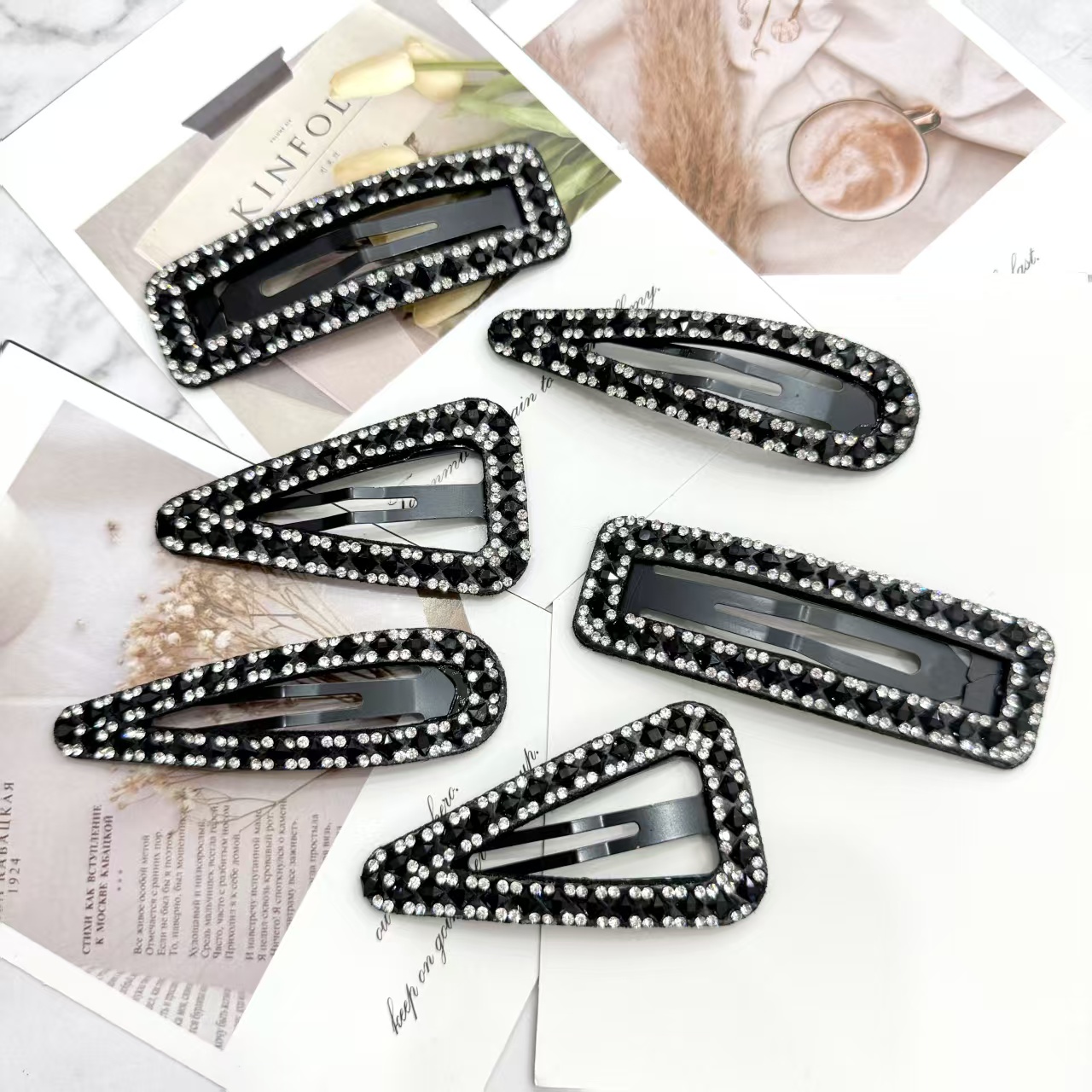 One-piece hairpin, broken hair clip, bangs clip, simple back clip, headpiece, edge clip, Internet celebrity girl