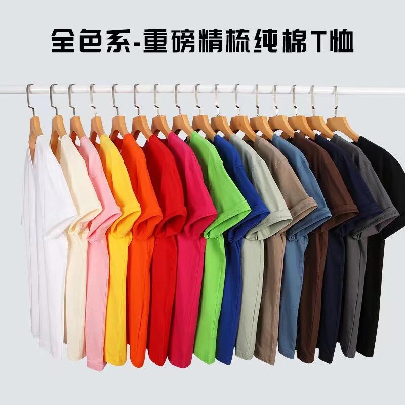 Cross-border T-shirt, pure cotton 220g/square meter, custom-made combed pure cotton T-shirt with logo, short-sleeved cultural casual clothes, fashionable, comfortable, breathable, sweat-absorbing and non-fading Specification image