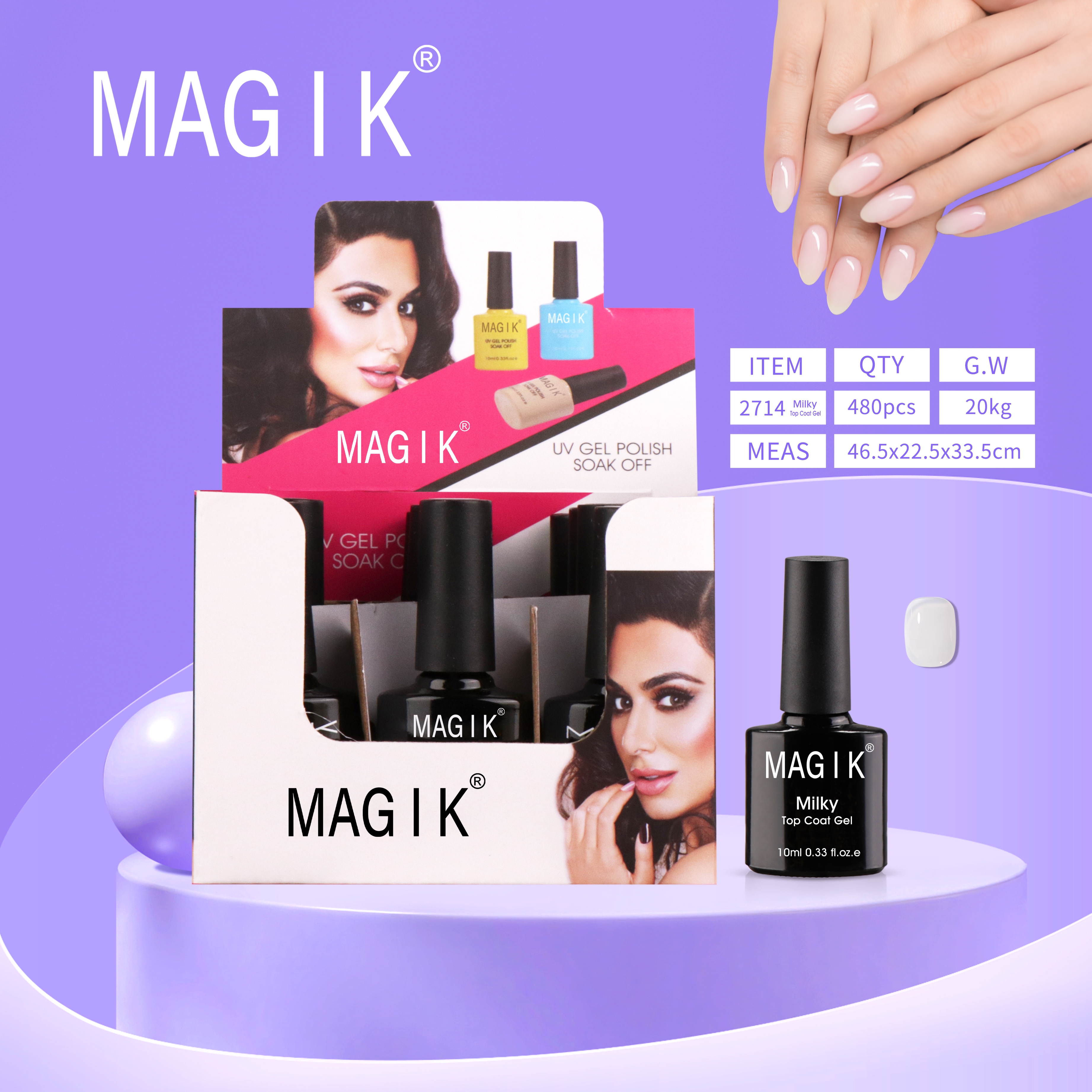 MAGIK 乳白封层 MILKY TOP COAT甲油胶