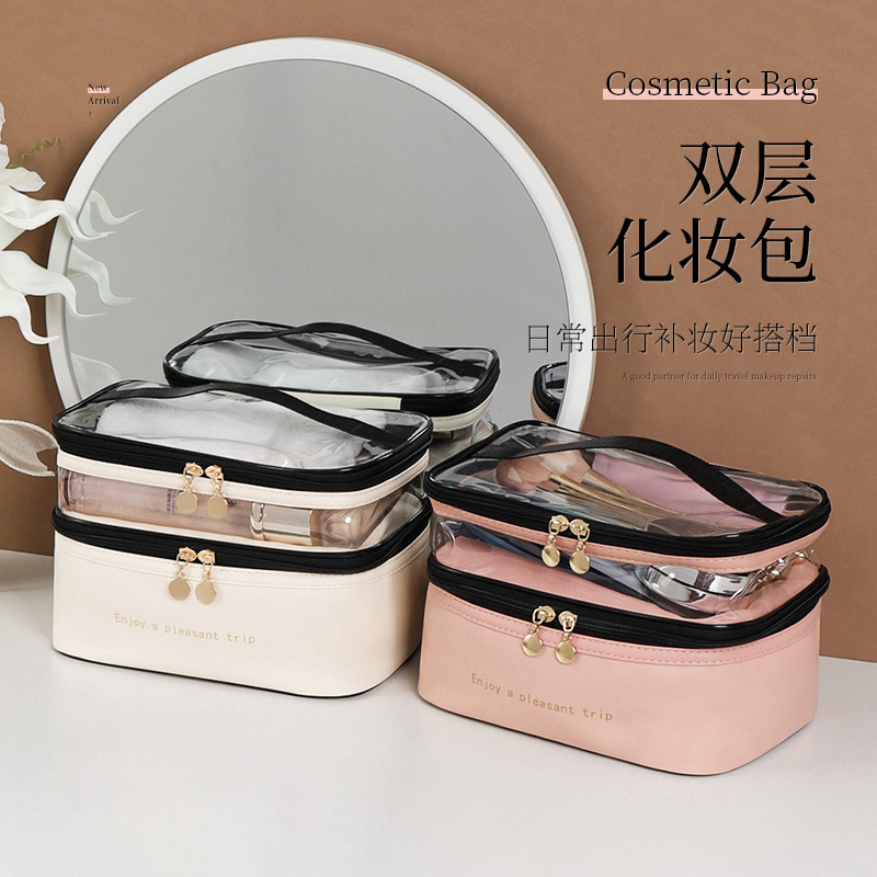 网红化妆包大容量女便携化妆品收纳包旅行护肤品化妆箱透明多功能详情图15