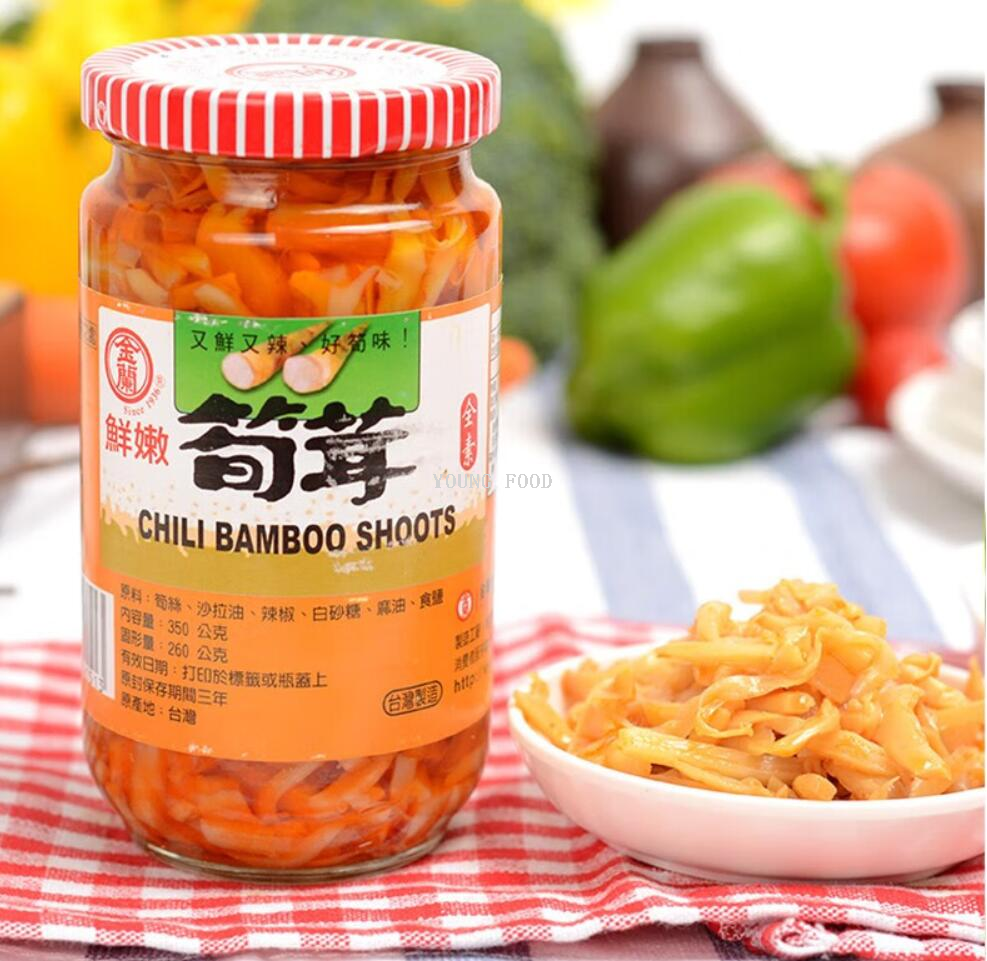 包邮 洋什铺HUILE DE NOIX蔬菜罐头酱菜台湾全素金兰鲜嫩笋茸350g详情3