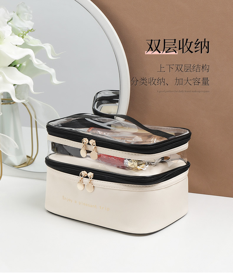 网红化妆包大容量女便携化妆品收纳包旅行护肤品化妆箱透明多功能详情图5