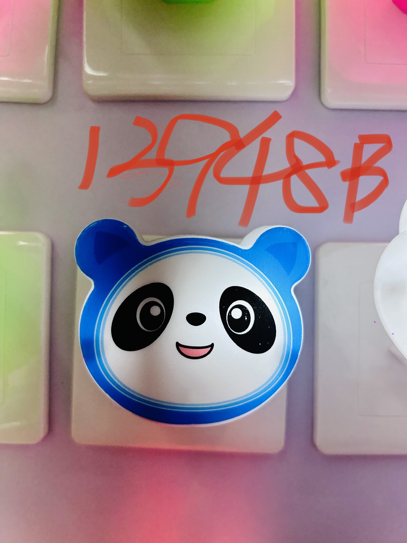 国潮LED小夜灯纽扣电池熊猫造型国风小巧便利