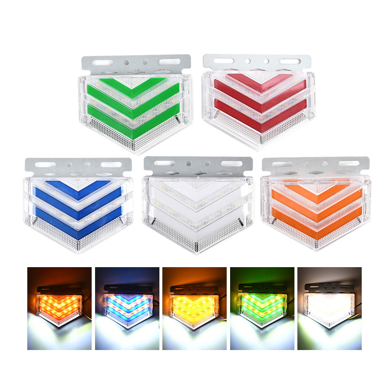 24VLED wide-angle three-sided V-shaped ground edge light, truck edge light, LED edge light, width indicator light, license plate light full figure