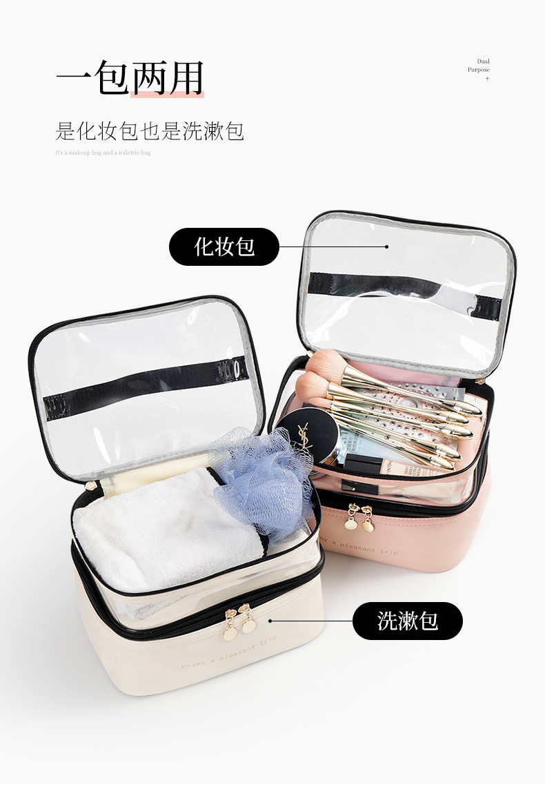 网红化妆包大容量女便携化妆品收纳包旅行护肤品化妆箱透明多功能详情图10