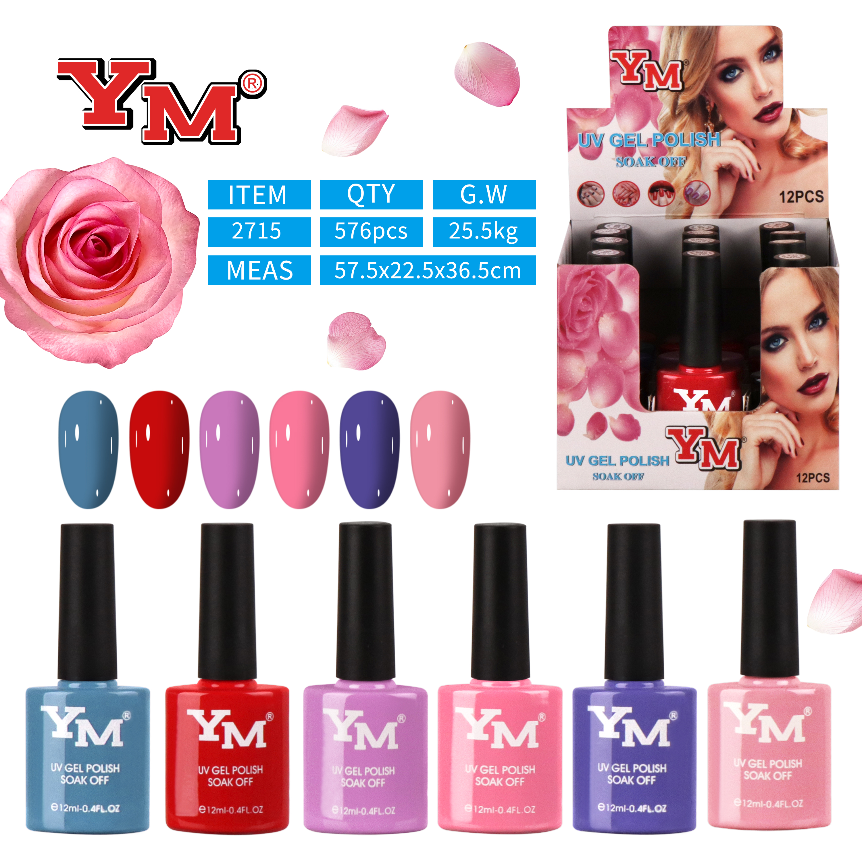 Exclusive export supply of YM three-step nail polish glue, nail art glue, summer gelnails