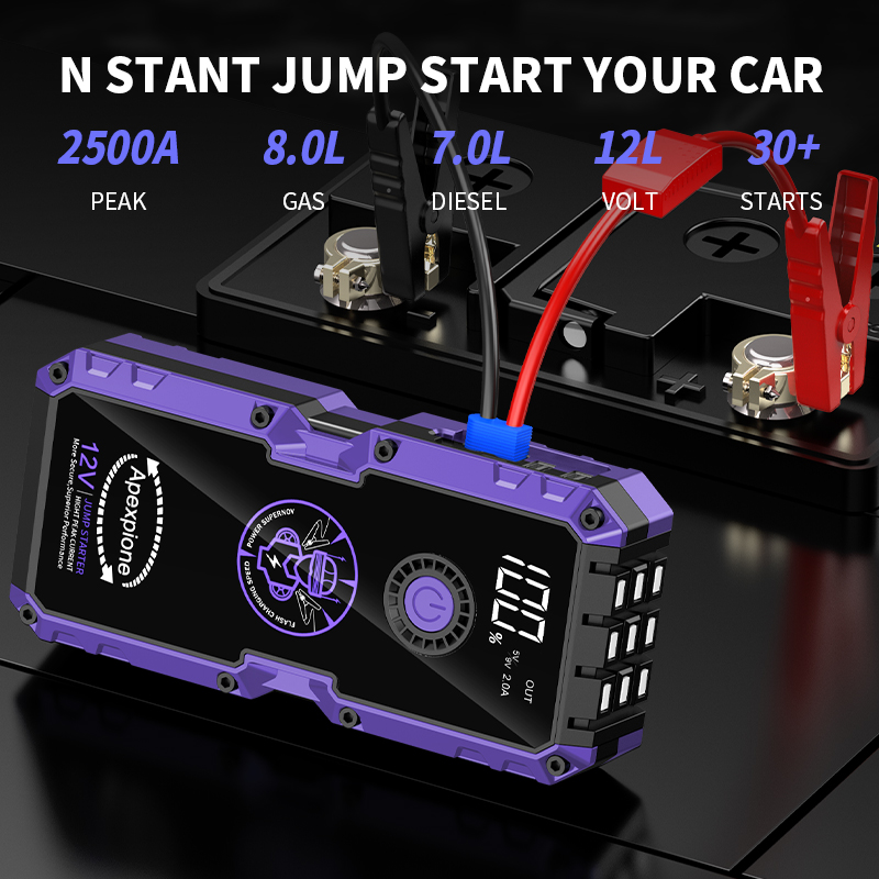 汽车应急启动电源充气泵一体机12v车载紧急搭电宝车辆用打火神器详情6