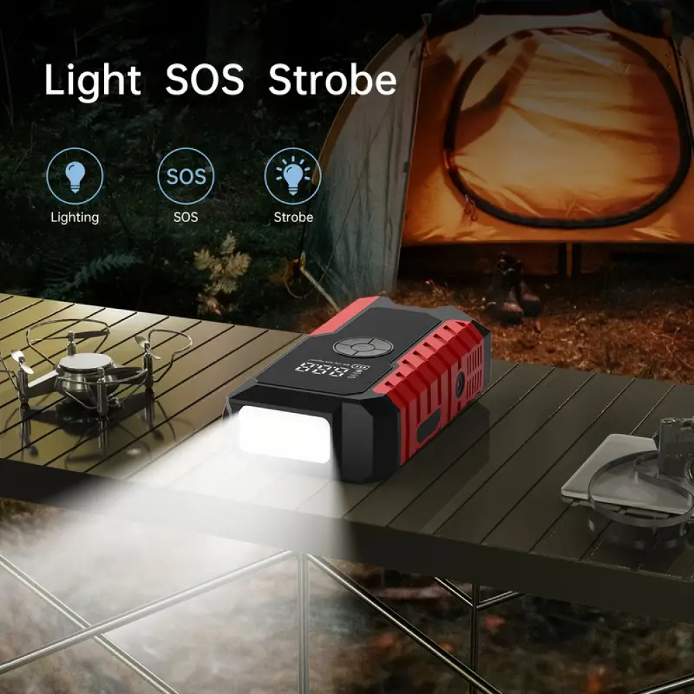 跨境爆品启12V智能夹汽车启动电源便携式车载无线充气泵充电宝详情1